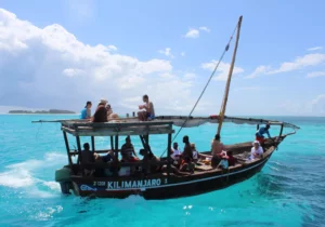 Zanzibar Safari Blue Tourists on Boat