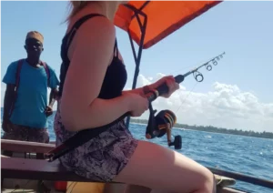Zanzibar Tourist Lady Fishing